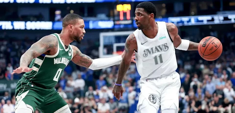Two players in action during basketball game