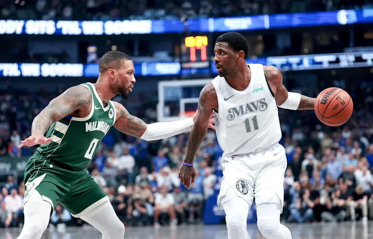 Two players in action during basketball game