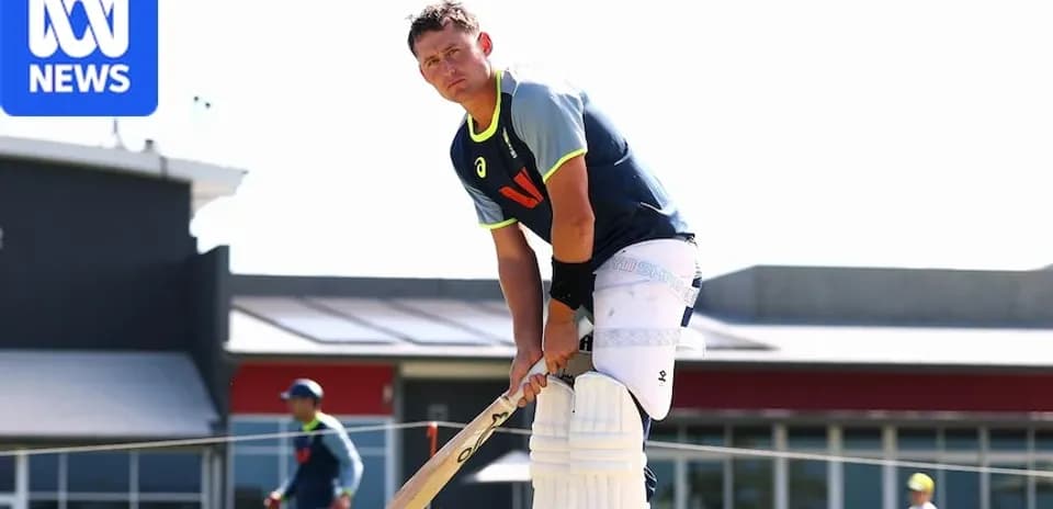 Cricketer preparing to bat during training session