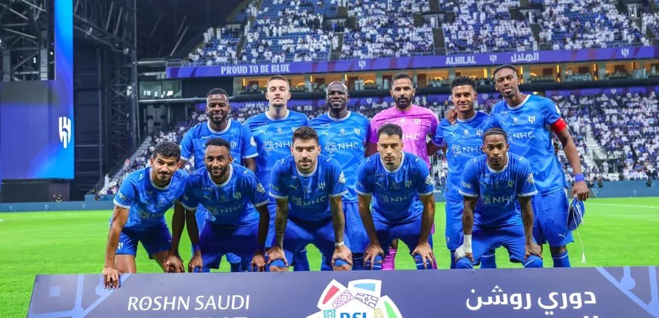 Al Hilal team posing for a group photo