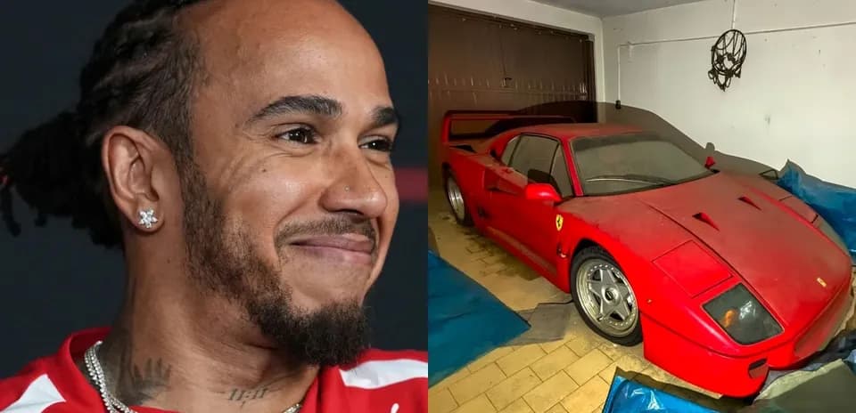 Close-up of a man smiling next to a covered Ferrari