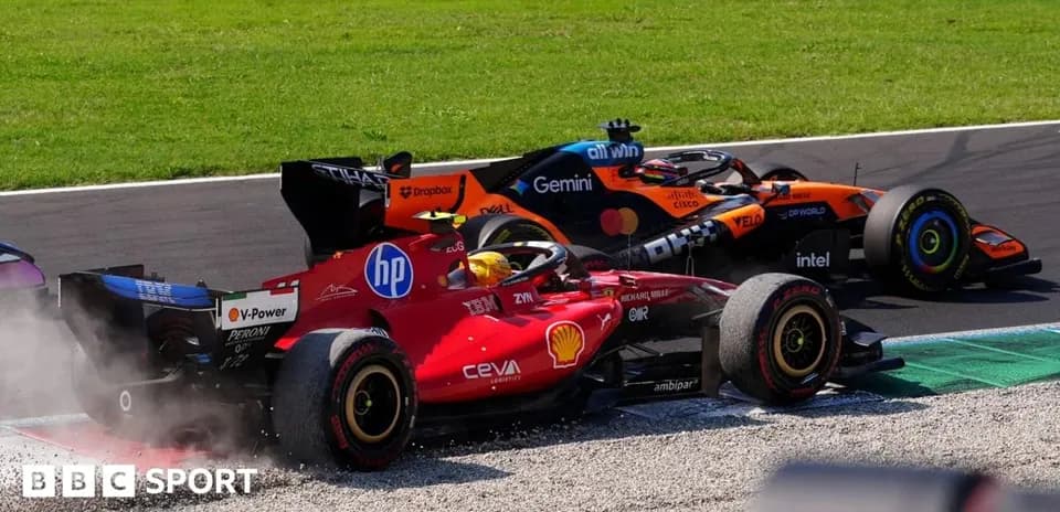 Ferrari and McLaren cars racing on track