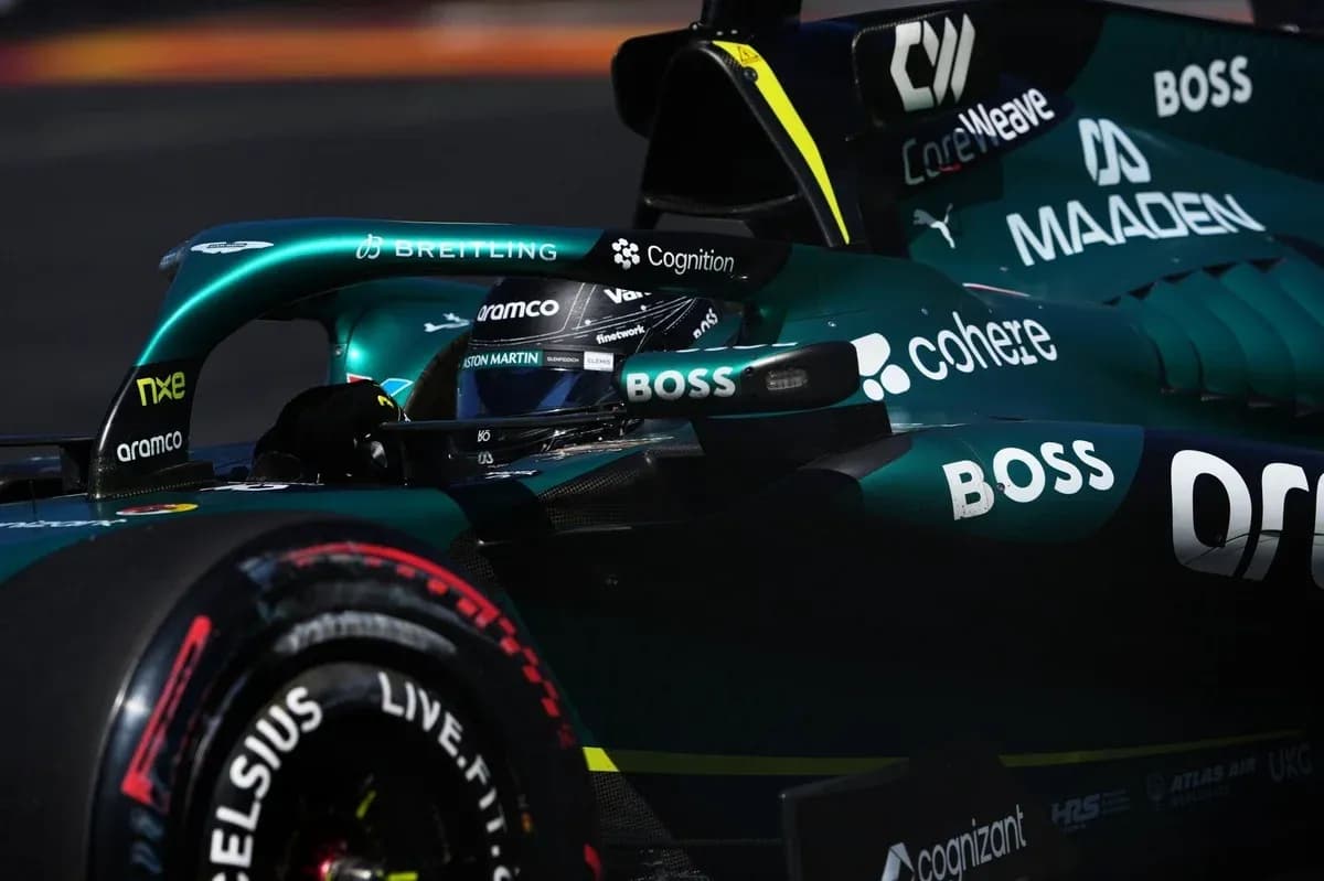Aston Martin Formula 1 car during a race