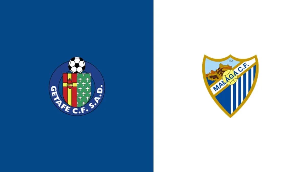 Logos of Getafe CF and Málaga CF side by side