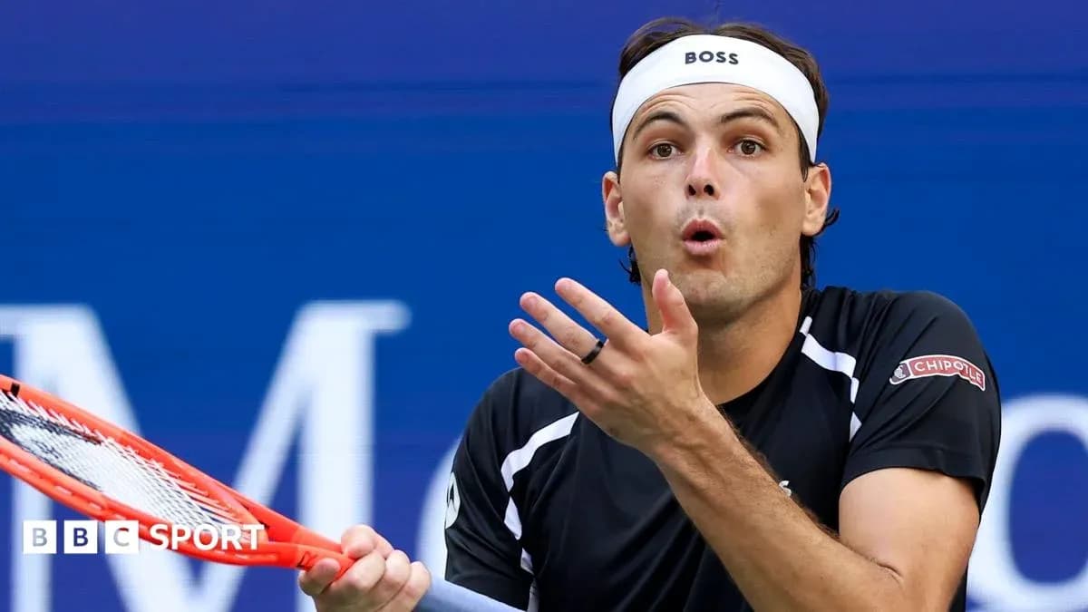 Tennis player reacting during a match