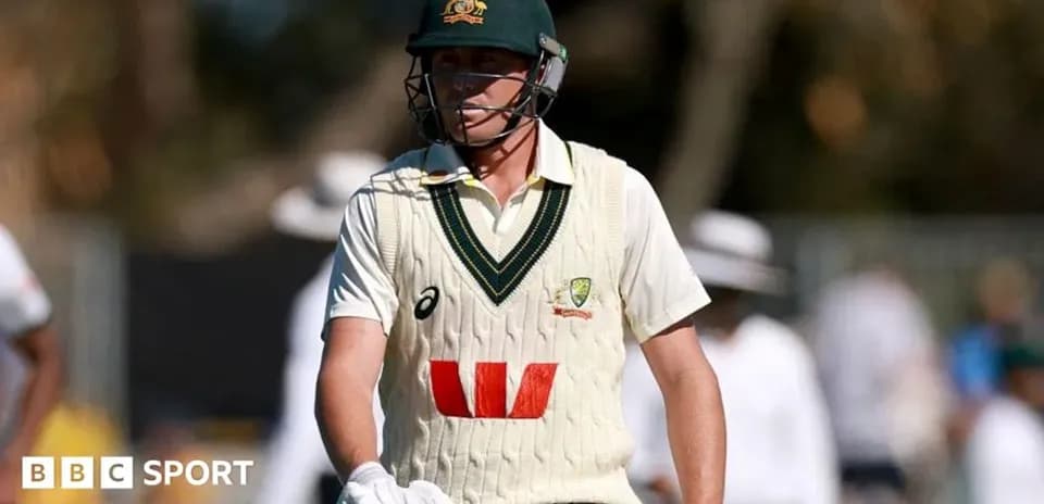 Cricketer in Australian team uniform walking on field