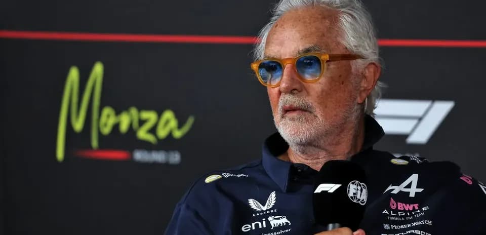Team representative speaking during Monza press conference