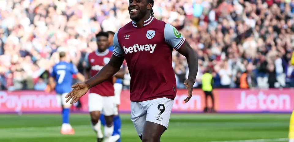 West Ham player celebrating a goal in match