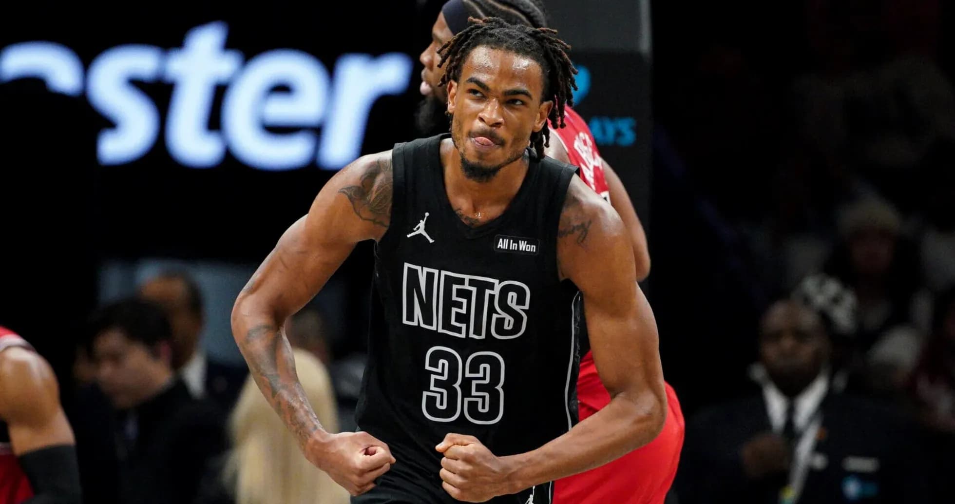 Player celebrating during a Brooklyn Nets game