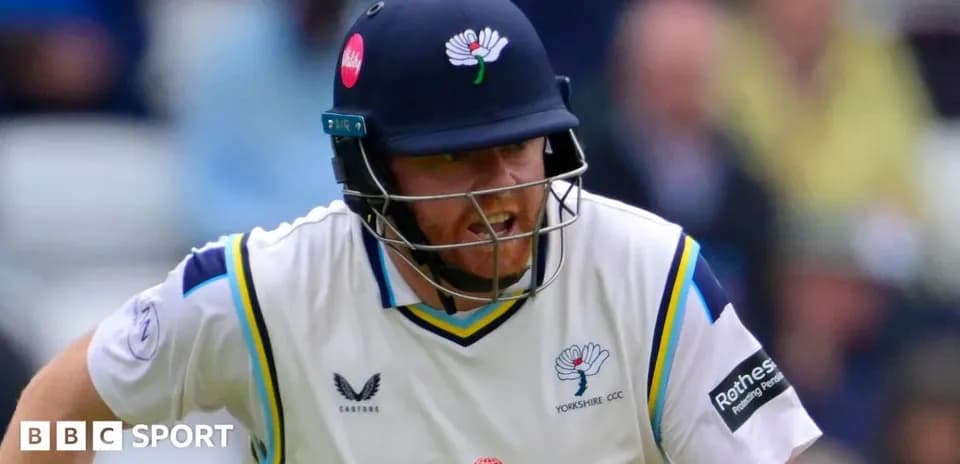 Cricketer from Yorkshire CCC batting in match