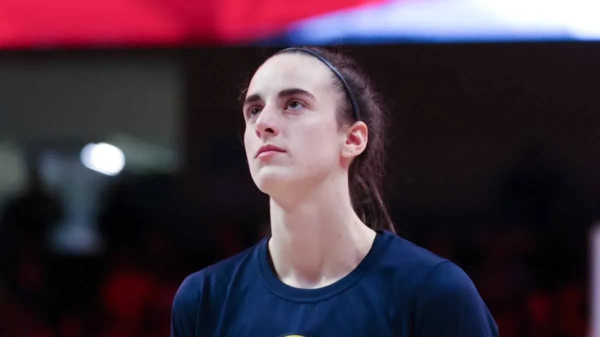 Female basketball player looking up during warm-up
