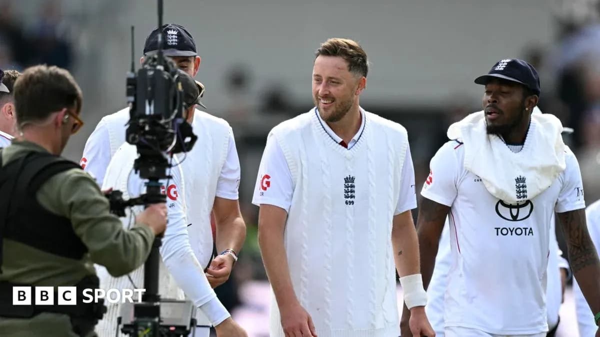 England cricket players walking off the field after match