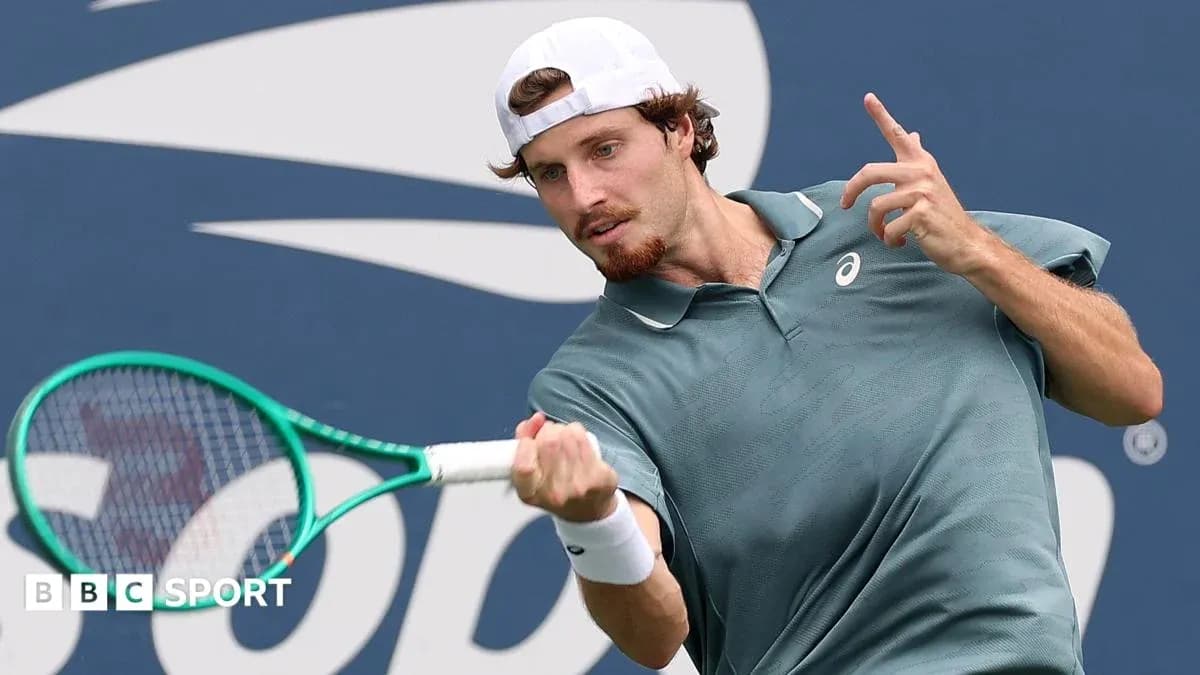 Player hitting a forehand during tennis match