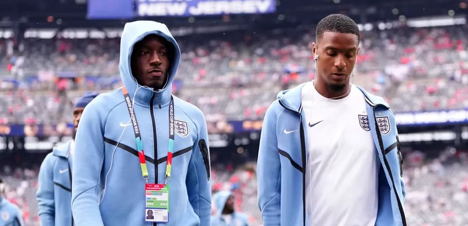 England players walking on the pitch before match