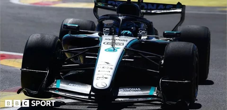 Mercedes Formula 1 car racing on track