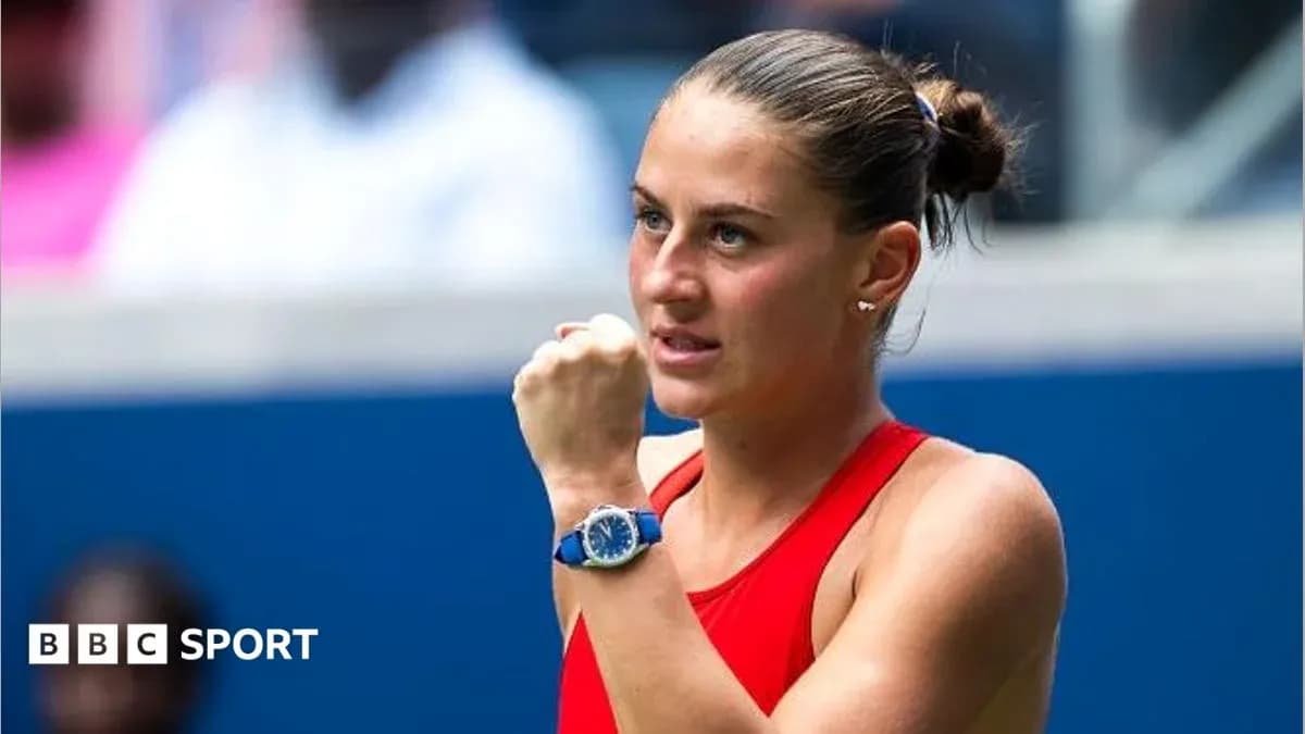 Tennis player celebrating during a match
