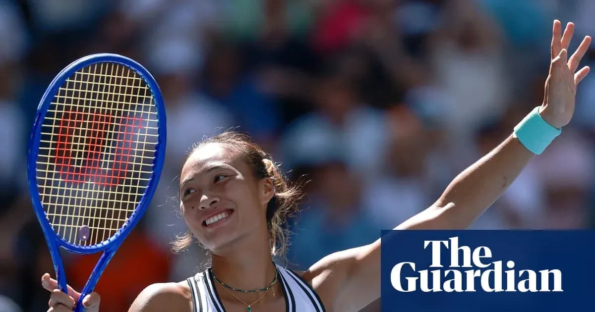Tennis player celebrating with racket after winning match