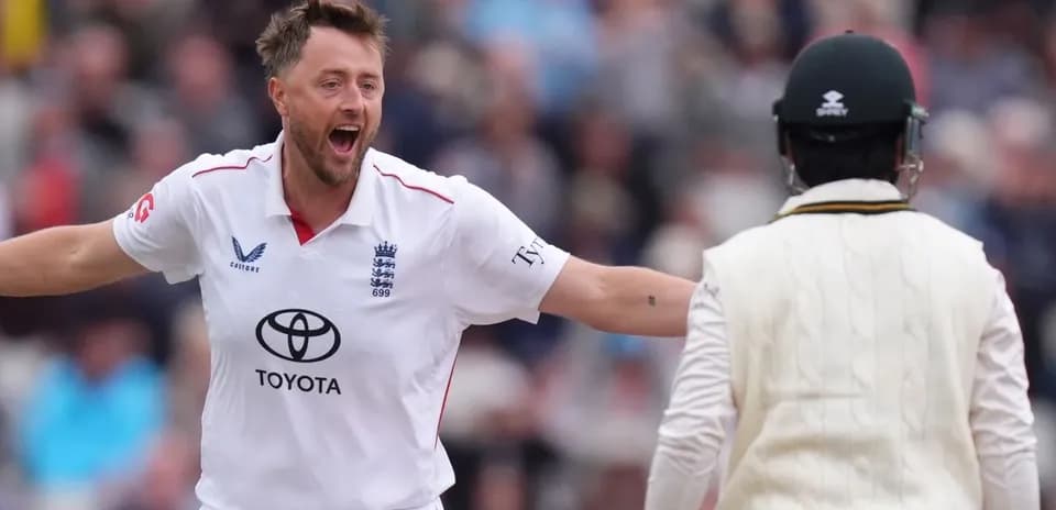 Bowler celebrating after taking a wicket in cricket