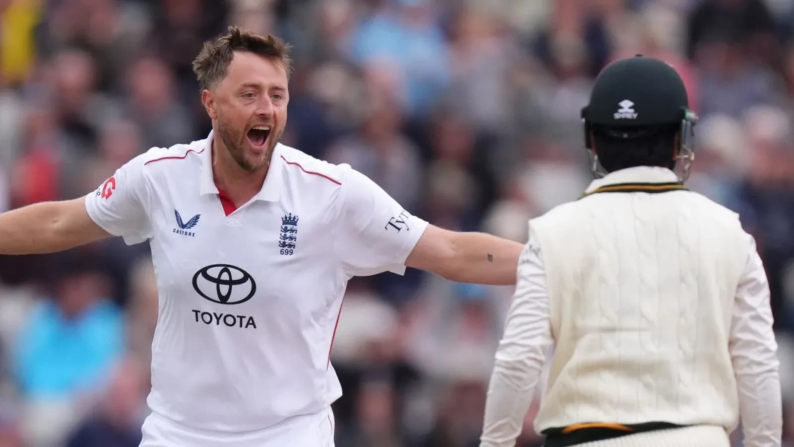 Bowler celebrating after taking a wicket in cricket