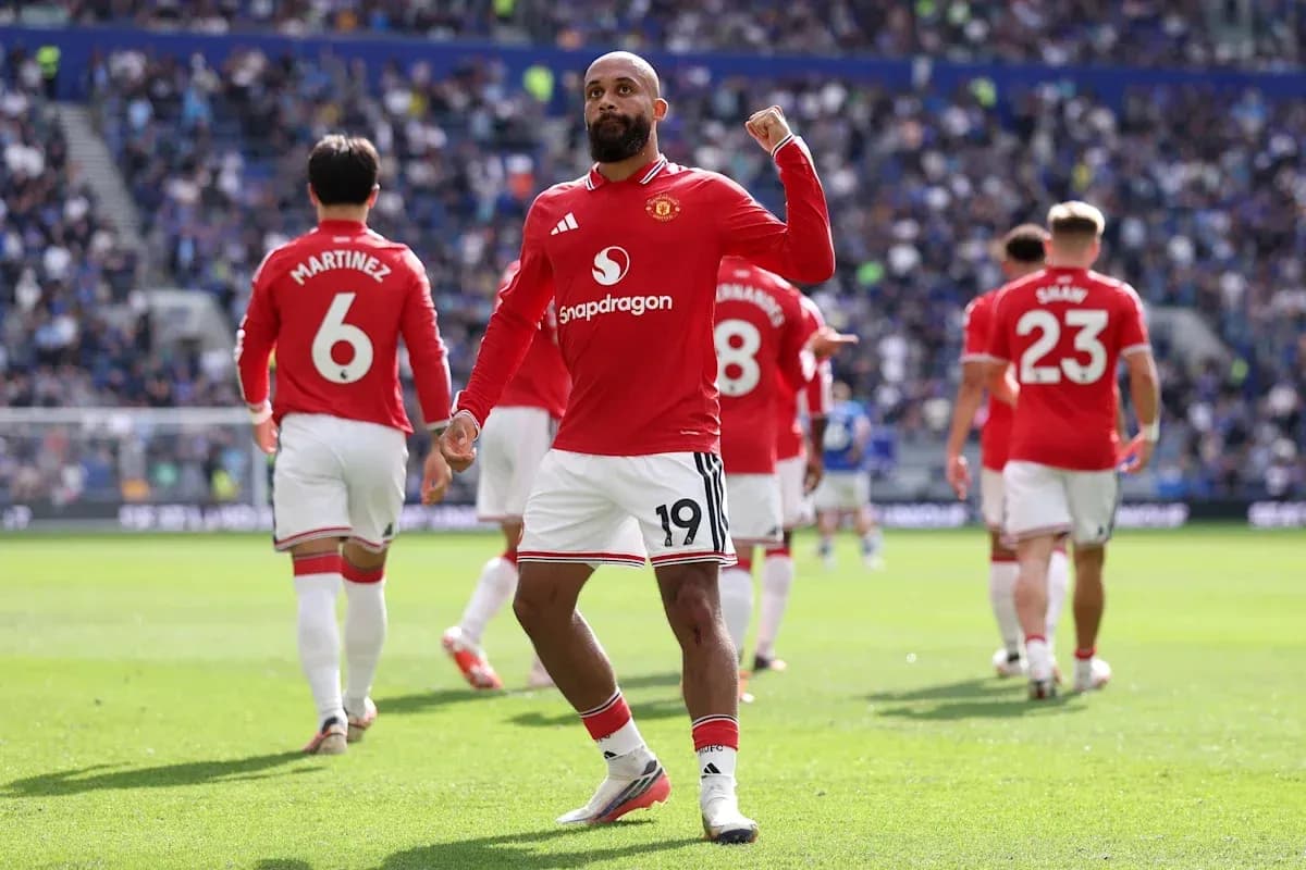 Player celebrating during Manchester United match