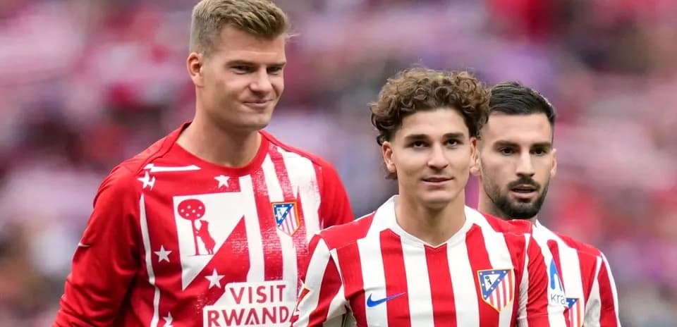 Atletico Madrid players in pre-match warm-up
