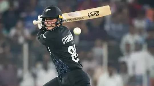 Batsman hitting ball during cricket match