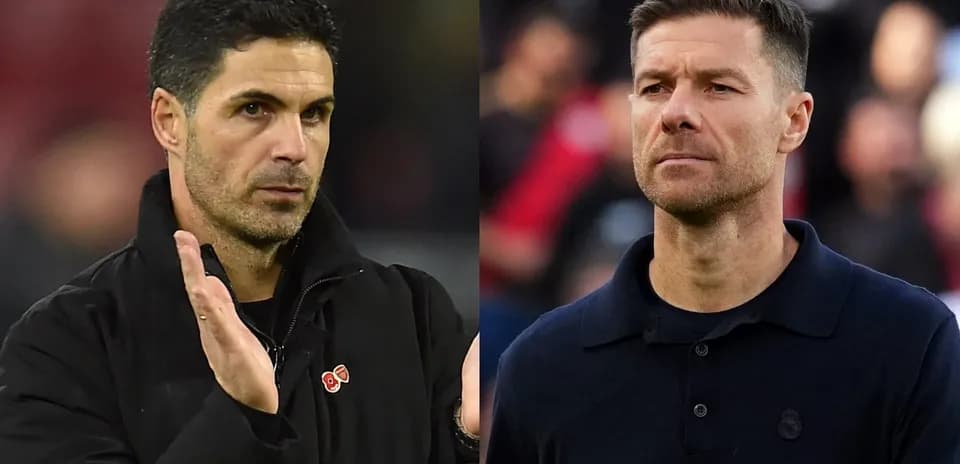 Two football managers facing each other during match
