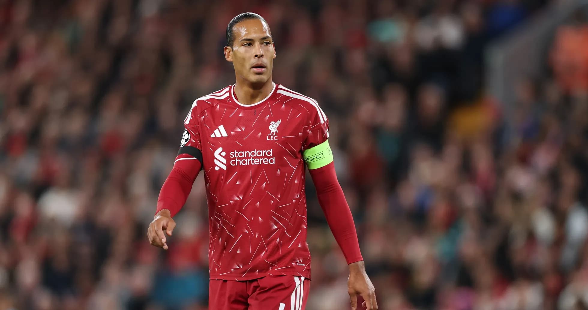 Player wearing Liverpool kit during a match