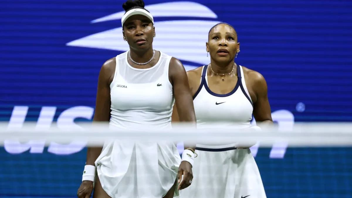 Venus and Serena Williams during a tennis match