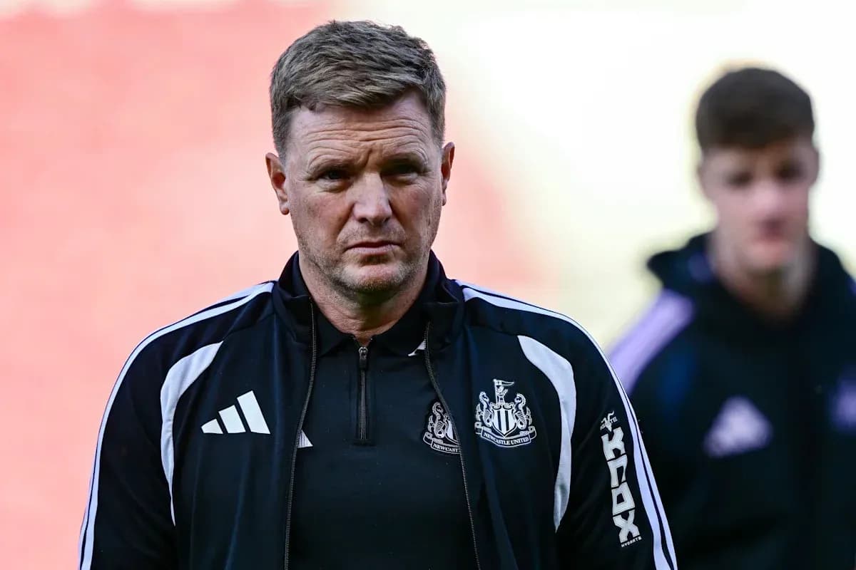 Newcastle United manager on the pitch before match