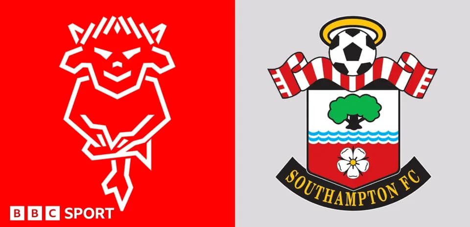 Logos of BBC Sport and Southampton FC side by side