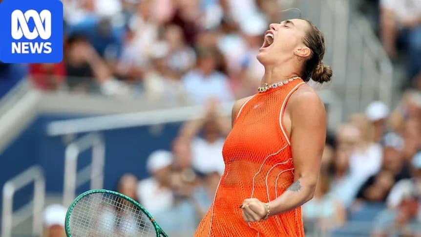 Player celebrating a point during tennis match