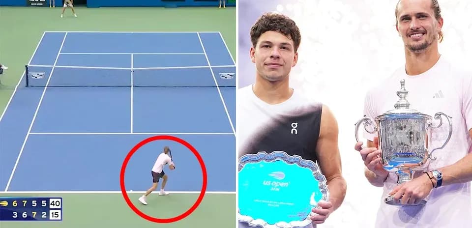 Tennis players during US Open finals match highlights