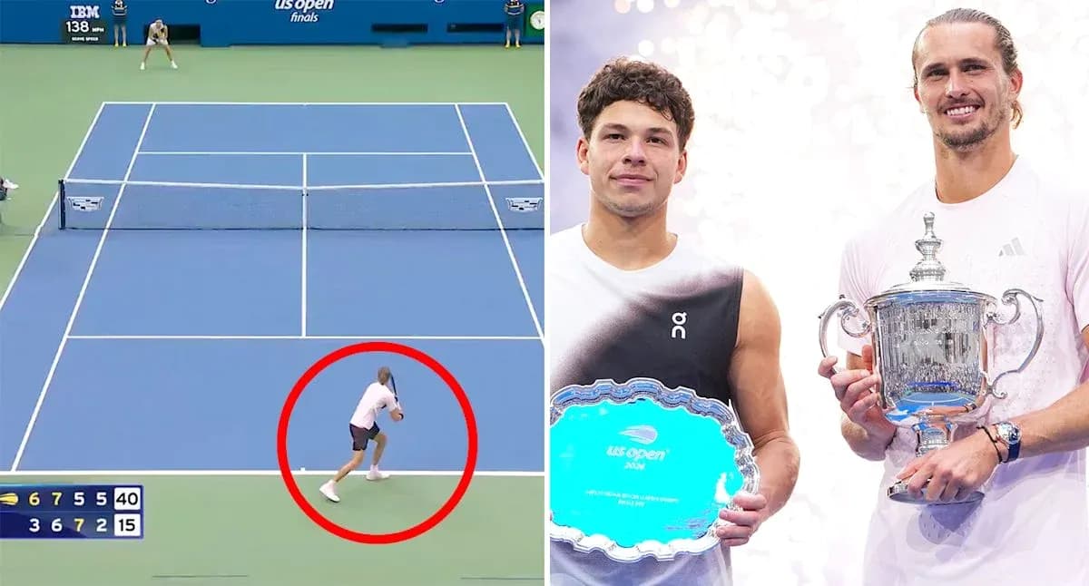 Tennis players during US Open finals match highlights