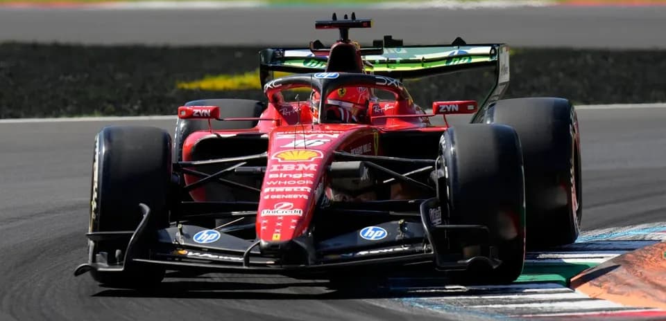 Ferrari Formula 1 car navigating a corner on track