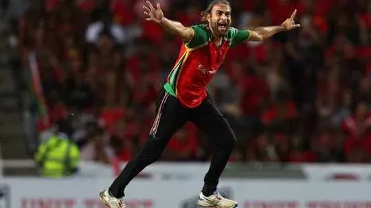 Cricketer celebrating a wicket during match