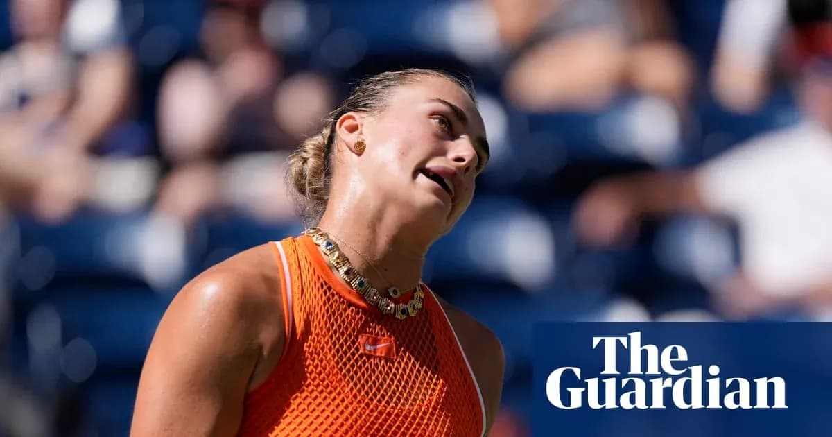 Tennis player reacting during match in bright outfit