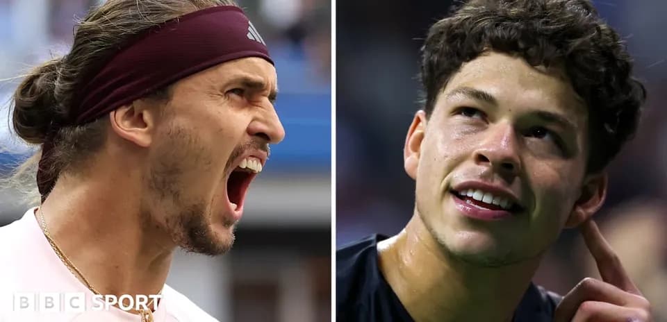 Two tennis players reacting during a match