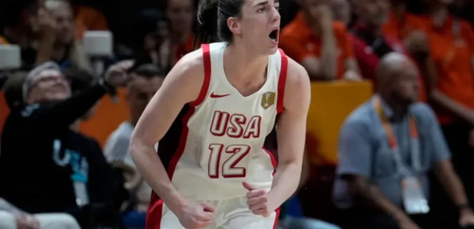 Player celebrating during a USA basketball game