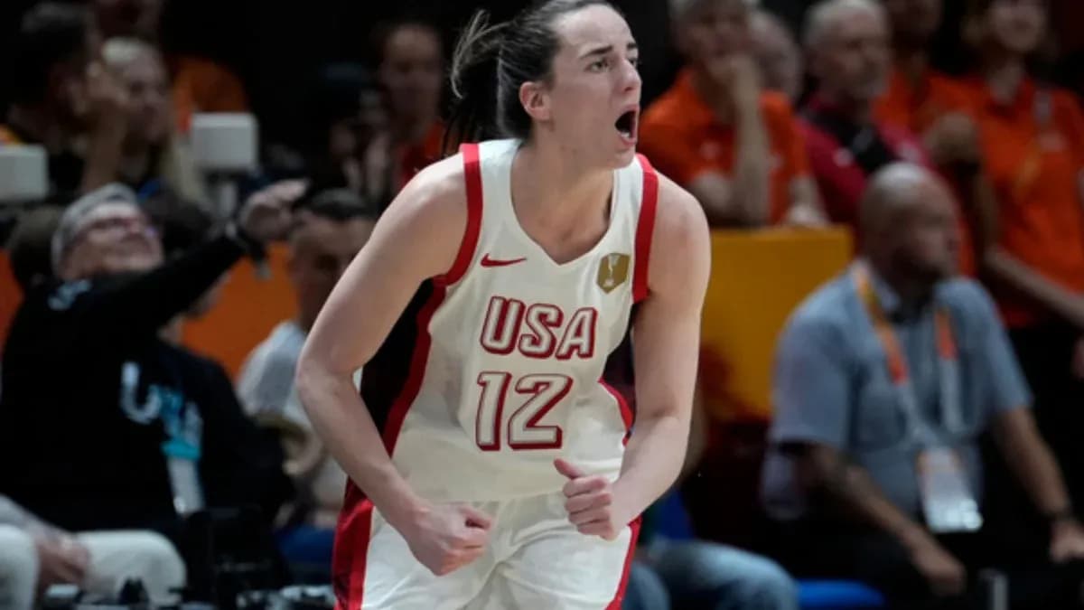 Player celebrating during a USA basketball game