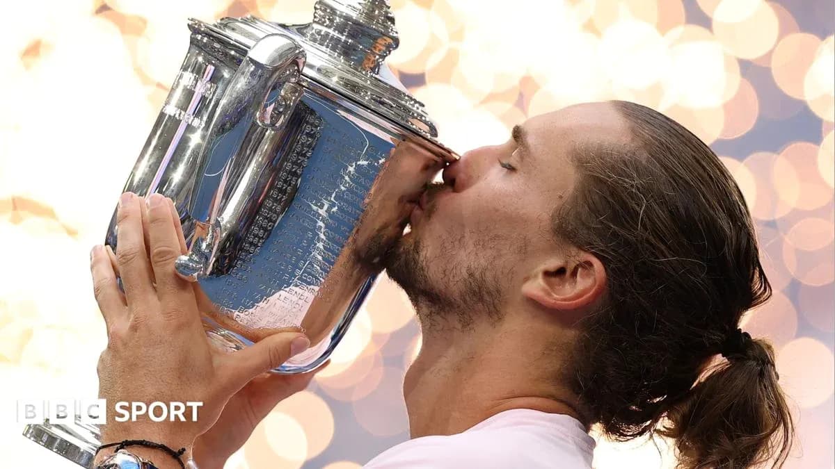 Player kissing trophy after winning tournament