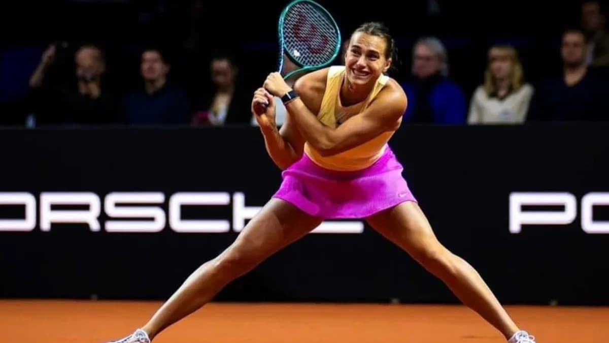 Tennis player preparing to hit a forehand shot