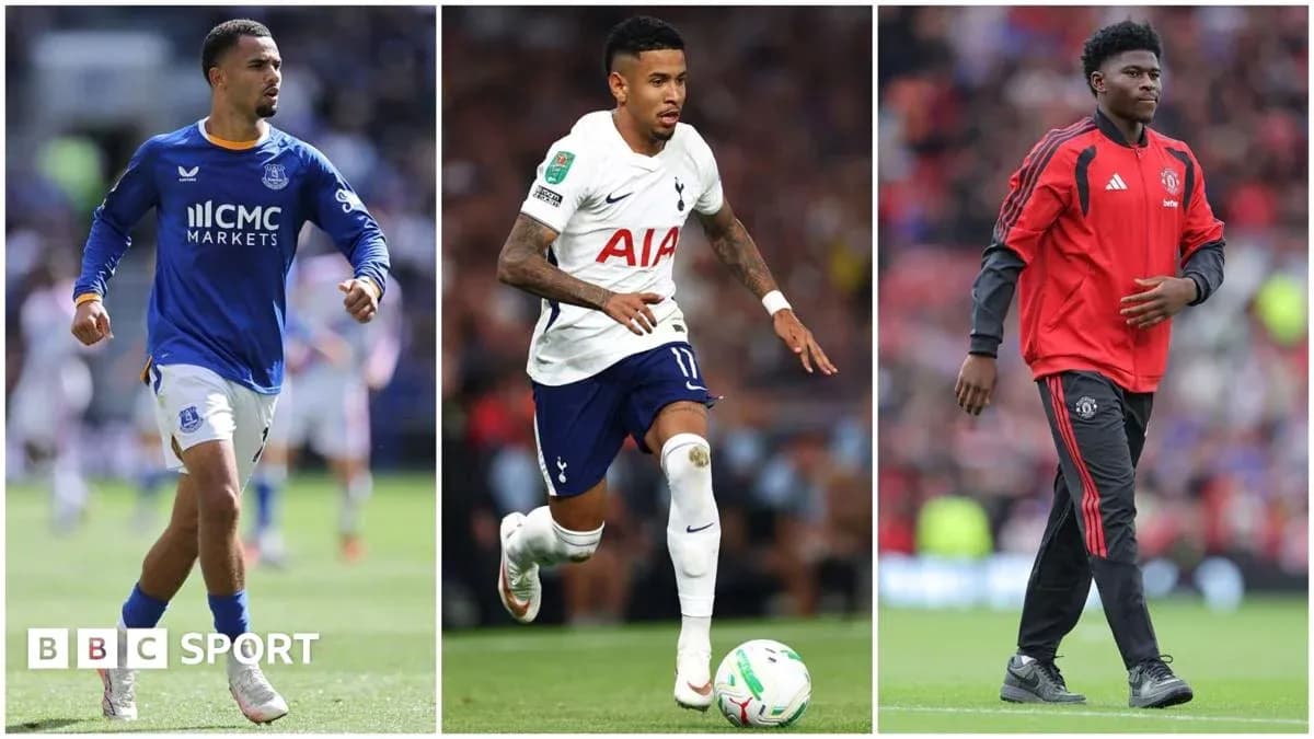 Three football players in action during matches