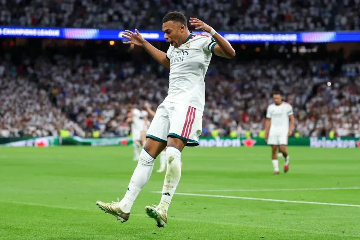 Player celebrating goal during Champions League match