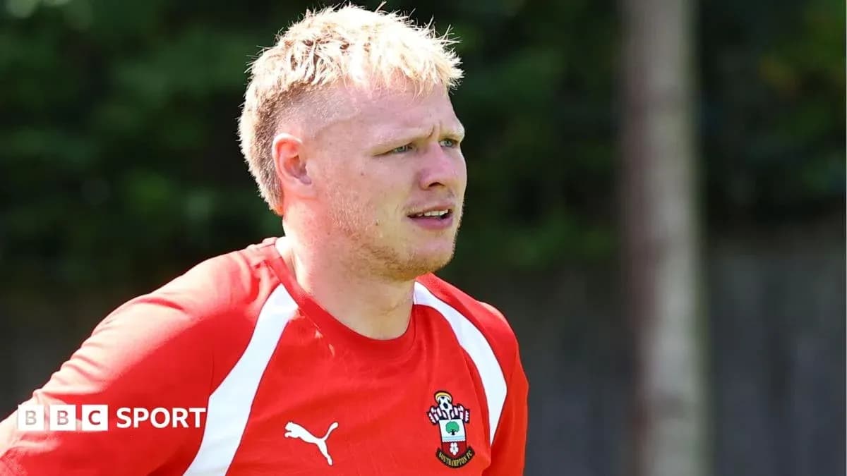 Player in Southampton FC training kit during practice