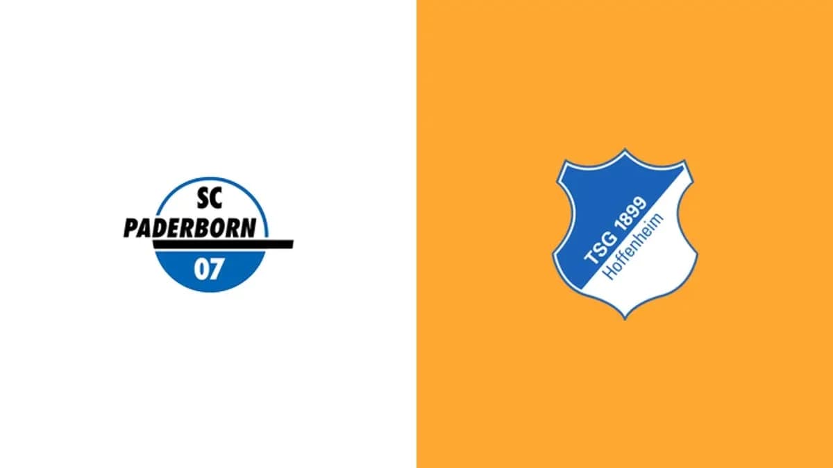 Logos of SC Paderborn and TSG 1899 Hoffenheim