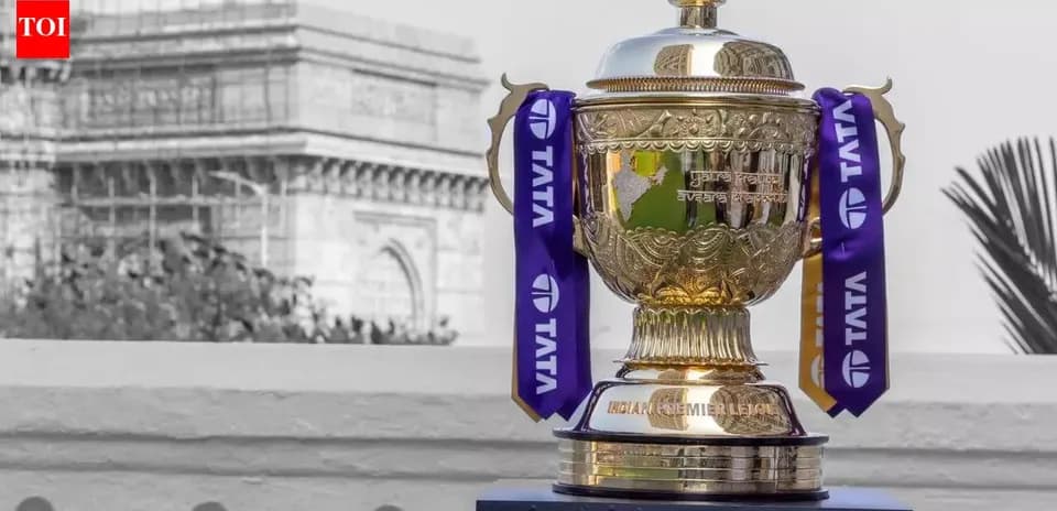 Indian Premier League trophy with Gateway of India backdrop