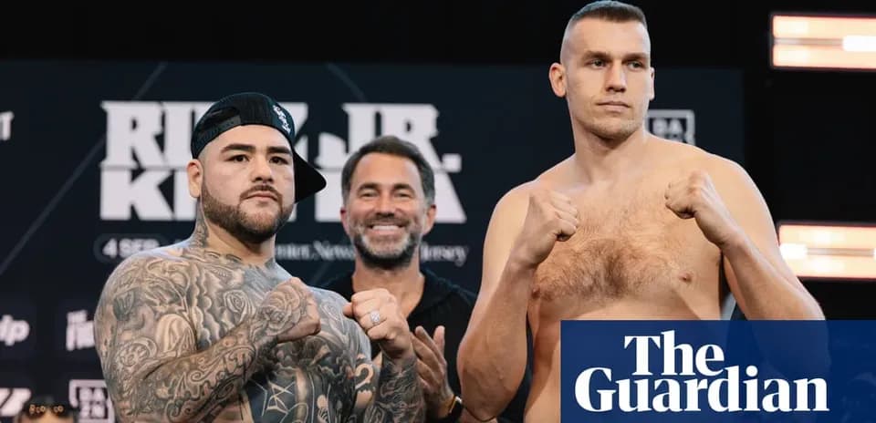 Boxers Andy Ruiz Jr. and Oleksandr Usyk at weigh-in