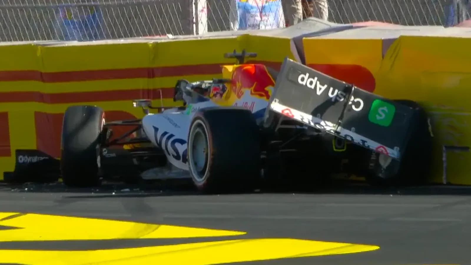 Car crashed into barrier during Formula 1 race
