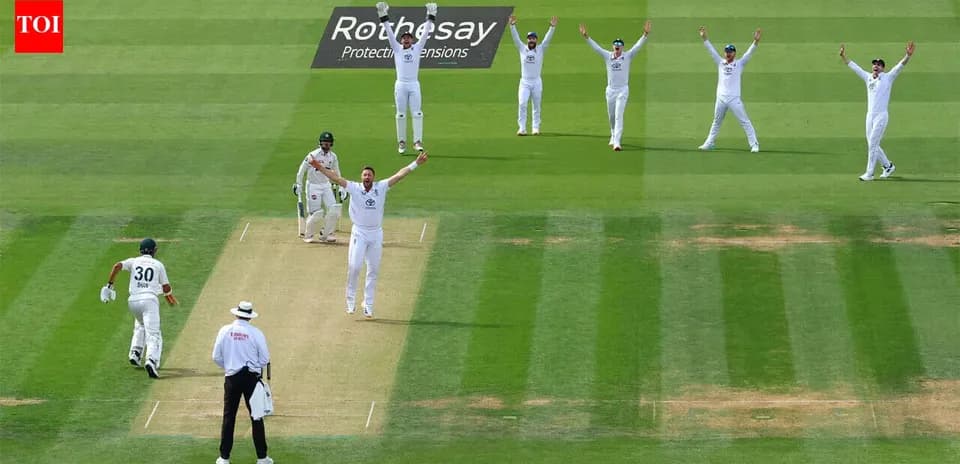 Cricket players appealing for a wicket during match